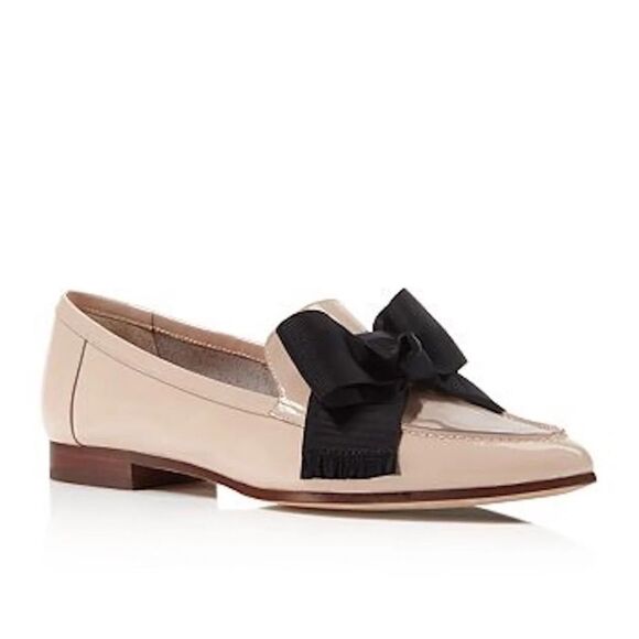KATE SPADE New York Light Pink Bow Leather Cosetta Pointed Toe Bow Loafers B36 - Picture 1 of 13